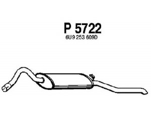 FENNO P5722 galinis duslintuvas 
 Išmetimo sistema -> Duslintuvas
6U9253609D