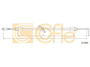 COFLE 10.9869 trosas, stovėjimo stabdys 
 Stabdžių sistema -> Valdymo svirtys/trosai
9064203885, 9064205785, A9064203885