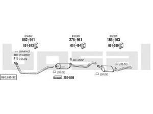 BOSAL 060.985.32 išmetimo sistema 
 Išmetimo sistema -> Išmetimo sistema, visa