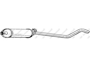BOSAL 278-961 vidurinis duslintuvas 
 Išmetimo sistema -> Duslintuvas
8 52 029, 90169152, 90399002, 8 52 029