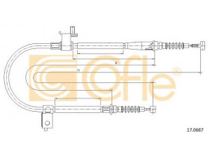 COFLE 17.0687 trosas, stovėjimo stabdys 
 Stabdžių sistema -> Valdymo svirtys/trosai
BC1E44410C