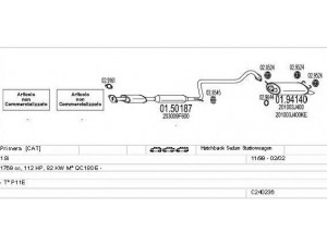 MTS C240236008969 išmetimo sistema 
 Išmetimo sistema -> Išmetimo sistema, visa