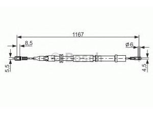BOSCH 1 987 477 199 trosas, stovėjimo stabdys 
 Stabdžių sistema -> Valdymo svirtys/trosai
638 427 03 38, A 638 427 03 38