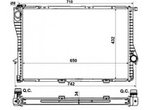 NRF 55321 radiatorius, variklio aušinimas 
 Aušinimo sistema -> Radiatorius/alyvos aušintuvas -> Radiatorius/dalys
1436060, 1436061, 17111436060, 17111436061
