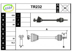 SERA TR232 kardaninis velenas 
 Ratų pavara -> Kardaninis velenas
7700109008, 7700743629, 7700856717