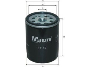 MFILTER TF 47 alyvos filtras 
 Techninės priežiūros dalys -> Techninės priežiūros intervalai
5005 571, 5005 804, 5010 913, 650 382