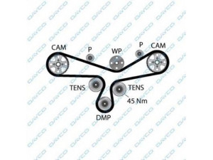 DAYCO 94835 paskirstymo diržas 
 Techninės priežiūros dalys -> Papildomas remontas
078109119C, 078109119G, 078109119H
