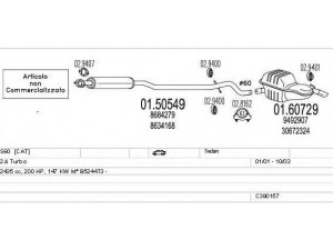 MTS C390157002325 išmetimo sistema 
 Išmetimo sistema -> Išmetimo sistema, visa