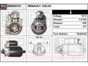 DELCO REMY DRS5010 starteris 
 Elektros įranga -> Starterio sistema -> Starteris
310404, 310492, 7700758217, 7700854954