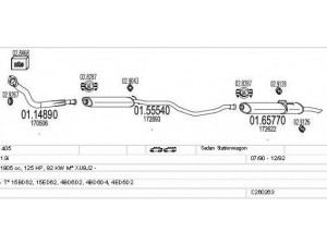 MTS C260263006167 išmetimo sistema 
 Išmetimo sistema -> Išmetimo sistema, visa