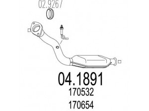 MTS 04.1891 katalizatoriaus keitiklis 
 Išmetimo sistema -> Katalizatoriaus keitiklis
170532, 1705G0, 170654