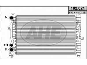 AHE 102.021 radiatorius, variklio aušinimas 
 Aušinimo sistema -> Radiatorius/alyvos aušintuvas -> Radiatorius/dalys
8D0121251K
