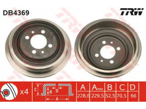 TRW DB4369 stabdžių būgnas 
 Stabdžių sistema -> Būgninis stabdys -> Stabdžių būgnas
4320000QAF