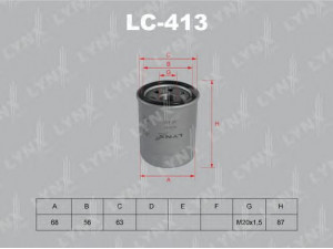 LYNXauto LC-413 alyvos filtras 
 Filtrai -> Alyvos filtras
F2Y0-14-302A, FE3R-14-302, FEY0-14-302