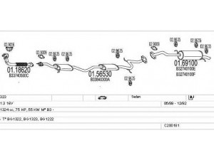 MTS C200181008766 išmetimo sistema 
 Išmetimo sistema -> Išmetimo sistema, visa