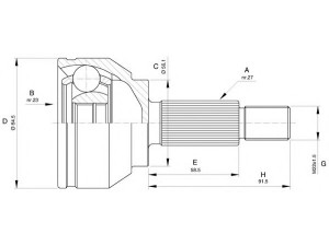 OPEN PARTS CVJ5582.10 jungčių komplektas, kardaninis velenas 
 Ratų pavara -> Sujungimai/komplektas
1326260, 1S7W3B413AA, 235280201