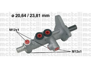 METELLI 05-0627 pagrindinis cilindras, stabdžiai 
 Stabdžių sistema -> Pagrindinis stabdžių cilindras
005 430 96 01