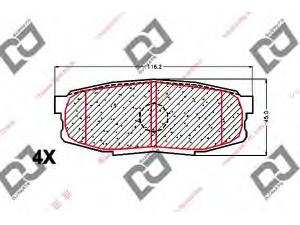 DJ PARTS BP1647 stabdžių trinkelių rinkinys, diskinis stabdys 
 Techninės priežiūros dalys -> Papildomas remontas
04466-0C010, 04466-60120, 044660C010