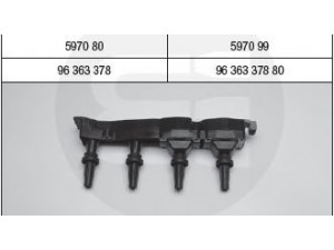 BRECAV 110.010 ritė, uždegimas 
 Kibirkšties / kaitinamasis uždegimas -> Uždegimo ritė
5970 80, 5970 99, 96 363 378, 96 363 378 80