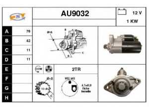 SNRA AU9032 starteris 
 Elektros įranga -> Starterio sistema -> Starteris
02E911023J