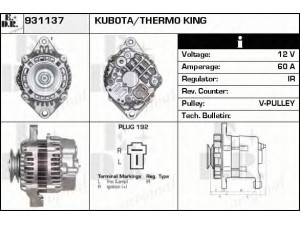 EDR 931137 kintamosios srovės generatorius
A001TA1777, A1TA1777, A1TA3677