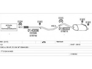 MTS C100332013053 išmetimo sistema 
 Išmetimo sistema -> Išmetimo sistema, visa