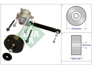 INA 533 0116 10 remonto komplektas, V formos rumbuoto diržo įtempiklis 
 Diržinė pavara -> V formos rumbuotas diržas/komplektas -> Įtempiklis