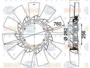 HELLA 8MV 376 757-501 ventiliatoriaus ratas, variklio aušinimas 
 Aušinimo sistema -> Radiatoriaus ventiliatorius
167 9067