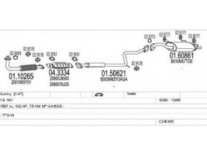 MTS C240185009403 išmetimo sistema 
 Išmetimo sistema -> Išmetimo sistema, visa