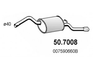ASSO 50.7008 galinis duslintuvas 
 Išmetimo sistema -> Duslintuvas
007590653, 007590660B, 116600500