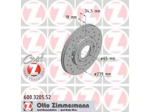 ZIMMERMANN 600.3205.52 stabdžių diskas 
 Stabdžių sistema -> Diskinis stabdys -> Stabdžių diskas
6N0 615 301 C, 6N0 615 301 F