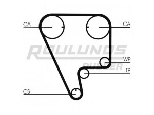 ROULUNDS RUBBER RR1310 paskirstymo diržas 
 Techninės priežiūros dalys -> Papildomas remontas
14400PG6004, 14400PG6014
