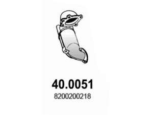 ASSO 40.0051 katalizatoriaus keitiklis 
 Išmetimo sistema -> Katalizatoriaus keitiklis
4411691, 8200065950, 8200169650