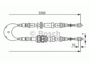 BOSCH 1 987 477 229 trosas, stovėjimo stabdys 
 Stabdžių sistema -> Valdymo svirtys/trosai
1637322, 1644434, 1656793, V85BB 2A603 AC