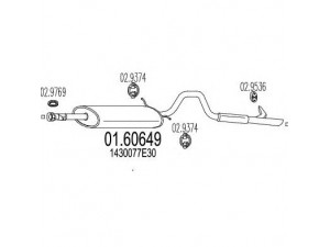 MTS 01.60649 galinis duslintuvas 
 Išmetimo sistema -> Duslintuvas
1430077E30
