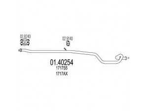 MTS 01.40254 išleidimo kolektorius 
 Išmetimo sistema -> Išmetimo vamzdžiai
1717AX, 1717S5