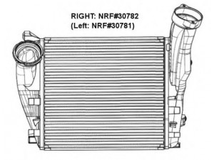 NRF 30782 tarpinis suslėgto oro aušintuvas, kompresorius 
 Variklis -> Oro tiekimas -> Įkrovos agregatas (turbo/superįkrova) -> Tarpinis suslėgto oro aušintuvas
7L5145804B, 7L5145804C, 7L5145804D
