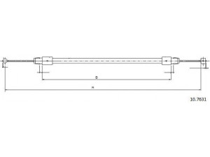 CABOR 10.7631 trosas, stovėjimo stabdys 
 Stabdžių sistema -> Valdymo svirtys/trosai
7L0721556, 7L0721556