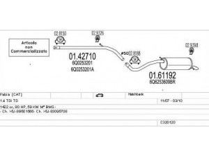 MTS C320120022789 išmetimo sistema 
 Išmetimo sistema -> Išmetimo sistema, visa