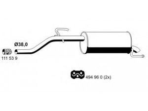 ERNST 012157 galinis duslintuvas 
 Išmetimo sistema -> Duslintuvas
58 52 679, 13220780