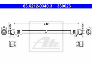 ATE 83.6212-0340.3 stabdžių žarnelė