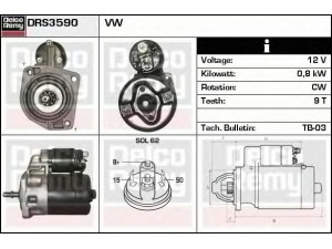 DELCO REMY DRS3590 starteris 
 Elektros įranga -> Starterio sistema -> Starteris
036911023G, 036911023GX, 036911023H