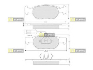 STARLINE BD S058P stabdžių trinkelių rinkinys, diskinis stabdys 
 Techninės priežiūros dalys -> Papildomas remontas
77362199, 9947629, 9948410