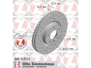 ZIMMERMANN 600.3231.52 stabdžių diskas 
 Dviratė transporto priemonės -> Stabdžių sistema -> Stabdžių diskai / priedai
7H0 615 301 E, 7H0 615 301 F