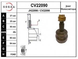 EAI CV22090K jungčių komplektas, kardaninis velenas 
 Ratų pavara -> Sujungimai/komplektas