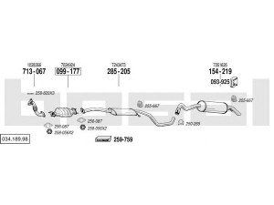 BOSAL 034.189.98 išmetimo sistema 
 Išmetimo sistema -> Išmetimo sistema, visa