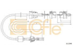 COFLE 11.2146 sankabos trosas 
 Dviratė transporto priemonės -> Kabeliai ir tachometro velenaai -> Sankabos trosas
2150K8, 2150P0