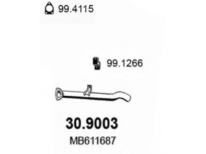ASSO 30.9003 išleidimo kolektorius 
 Išmetimo sistema -> Išmetimo vamzdžiai
MB611687, MB612221, MB651700, MB651701