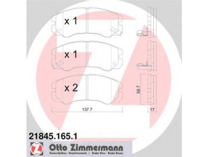 ZIMMERMANN 21845.165.1 stabdžių trinkelių rinkinys, diskinis stabdys 
 Techninės priežiūros dalys -> Papildomas remontas
8970475260, 1605017, 1605848, 1605852