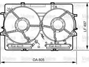 VALEO 820757 atrama, aušinimo ventiliatorius 
 Aušinimo sistema -> Radiatoriaus ventiliatorius
8K0121207A